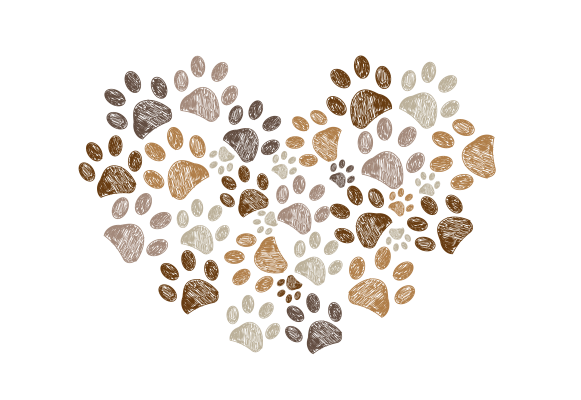 Heart paw print